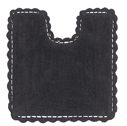 Home Weavers Casual Elegance Reversible Bathmat 100% Cotton Bathroom Rugs Set, Washable Rug, Thick Extra Soft and Absorbent Bath Rug, Kitchen Mat, Bath Mat Set, Non Slip Mat, 20"x20" Contour, Gray - color: Grey, size: 1'8" x 1'8" (Contour)
