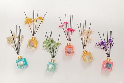 Reed Diffuser Set - Eucalyptus Mint Oil, Oil Diffuser Sticks, Bathroom Diffuser, Bathroom Decor, 200ml with Preserved Flowers - PEANÄK - size: 6.7 Ounce/1pack