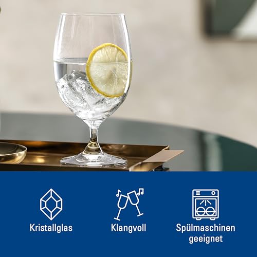 Villeroy & Boch La Divina Collection Water Goblet, Set of 4, Crystal Glass, 11 oz Capacity, Clear | Crystal glass water goblets, made in Europe, dishwasher safe, dress up water service for stylish occasions - style: Water goblet