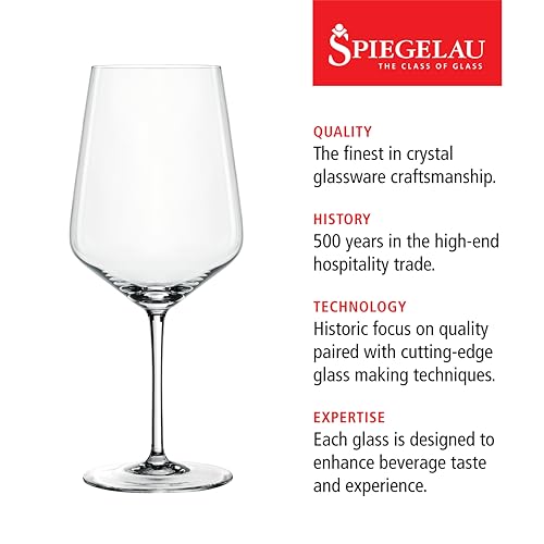 Spiegelau Style Red Wine Glasses Set of 4 – Elegant Stemmed Crystal Wine Glassware for Cabernet, Merlot & Pinot Noir – Lead-Free Crystal Glass Set for Home & Entertaining - style: Red Wine Glasses
