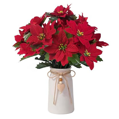 Rustic 6-Inch Ceramic Vase with Jute Rope & Heart Charm for Home Décor, White Flower Vase for Table Centerpieces and Gifts, Ideal for Living Room, Bedroom, and Office - style: Rustic