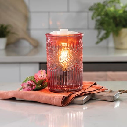 Candle Warmers ETC Pink Parisian Glass Illumination Fragrance Warmer - size: Pink Parisian Glass