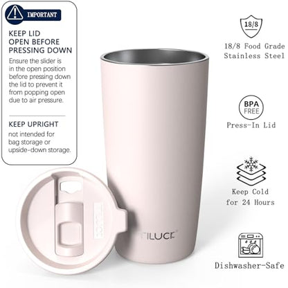 TILUCK 20 oz Insulated Coffee Tumbler with BPA-Free Lid | Travel Coffee Mug, Dishwasher Safe, Cup Holder Friendly, Double-Wall Vacuum Insulation for Hot & Cold Drinks, MatteSakuraPink - color: Matte SakuraPink, size: 20 Ounces
