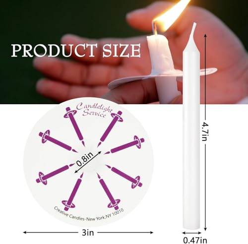 100 pcs Church Candles with Drip Protectors for Devotional Candlelight Vigil Service, Unscented White 5" H X 1/2" D, No Smoke, Shabbat, Praye - color: 100 White