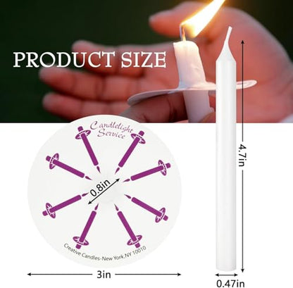 100 pcs Church Candles with Drip Protectors for Devotional Candlelight Vigil Service, Unscented White 5" H X 1/2" D, No Smoke, Shabbat, Praye - color: 100 White