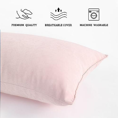 BEDSUM Toddler Pillows 13x18 Microfiber: Travel Inserts, 2 Pack, Pink | Soft brushed microfiber, 13x18 size, 2 pillow inserts, machine washable, lightweight for daycare, travel, and home use - color: Pink, size: 13x18 inches