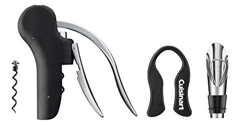 Cuisinart 4 Piece Wine Set, Black, 4Piece, Silver
