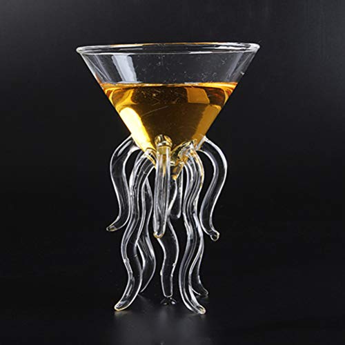 GAOGAO Octopus Cocktail Glass Creative Drinkware Bar Goblet Tools Snifters (Huge 2 Transparent) - color: Huge 2 Transparent (250ml), size: 8.5 Ounces