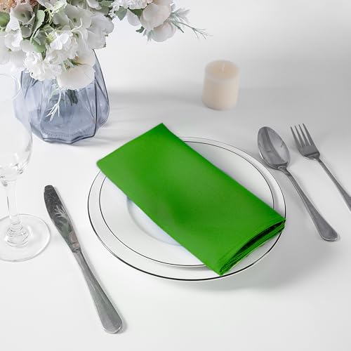 Bailarina Cloth Napkins Set of 80,17x17 inches Dinner Napkins Cloth Washable,Polyester Square Table Cloth Napkin Bulk with Hemmed Edges Ideal for Banquets, Parties and Weddings-Emerald Green - color: Emerald Green