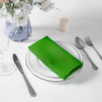 Bailarina Cloth Napkins Set of 80,17x17 inches Dinner Napkins Cloth Washable,Polyester Square Table Cloth Napkin Bulk with Hemmed Edges Ideal for Banquets, Parties and Weddings-Emerald Green - color: Emerald Green