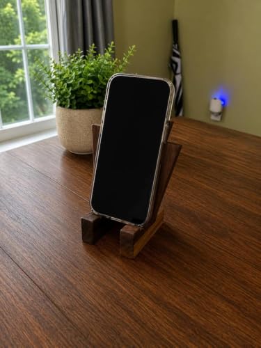 Modern Wooden Desk Decor, Abstract Geometric Tabletop Sculpture, Dark Brown Minimalist Decorative Accent for Home Office Living Room Bedroom, Handcrafted Wood Art Piece