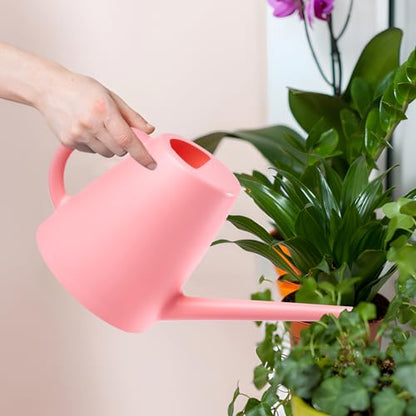 ZXJ Plant Watering Cans for Indoor and Outdoor Home Garden Plants - with Long Spout - Pink - 1/2 Gallon - color: Pink
