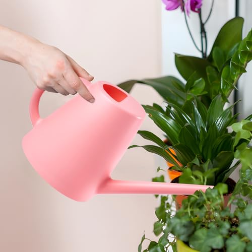 ZXJ Plant Watering Cans for Indoor and Outdoor Home Garden Plants - with Long Spout - Pink - 1/2 Gallon - color: Pink