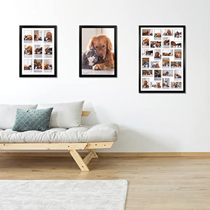 HORLIMER 2 Pack 4x6 Picture Frames Collage with 24 Openings, Multi Photo Frame for Wall Hanging, Black