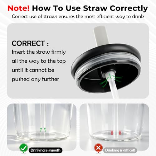 40oz Glass Tumbler with Flip Straw Lid, Handle, Silicone Sleeve, Black | Leakproof Lid, Fits Car Cup Holder Glass for Iced Coffee, Water, Cold Drinks, Travel, Outdoor, Partys&Home - color: Black