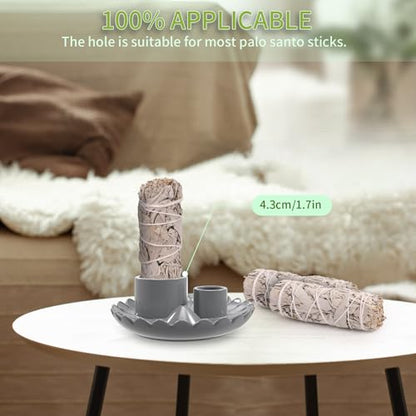 Palo Santo Sticks Holder, 4 in 1 Incense and Candle Holder Black | 4 in 1 Incense and Candle Holder for Ash Catcher Tray for Meditation Yoga Room - color: Black