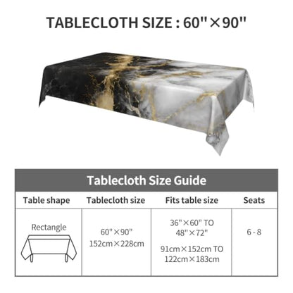 Worltoldb Marble Print Tablecloths Polyester Table Cloth for Kitchen Dinning Table Modern Washable Table Cover for Parties Wedding Picnic - color: White6