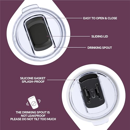 Ideus 20 oz Tumbler, Travel Coffee Mug with Splash Proof Sliding Lid, Double Wall Stainless Steel Vacuum Insulated Coffee Mug for Home and Office, Keep Beverages Hot or Cold, Red Violet - color: Red Violet