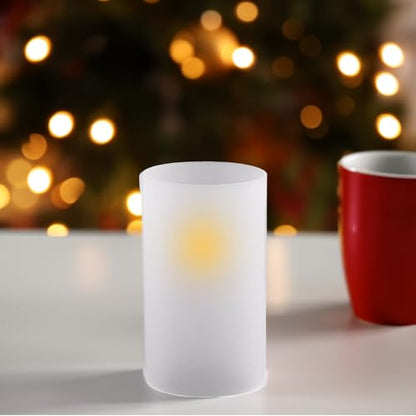 WGVI Hurricane Candle Holder Sleeve, W: 4", Ht: 8", Frosted Glass Cylinder Open Both Ends, Chimney Tube Shade, 2 Pieces - color: Frosted, size: 4x8"H