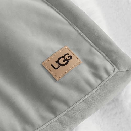 UGG Bliss Fluffy Fleece Throw Blanket for Bed, 50''x70'', Seal Grey | Super Soft, Reversible Plush UGGFluff, Giftable Blanket, Medium Weight, Warm & Cozy, Year-round Use, Washable - color: Light Grey