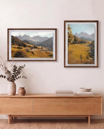 DLQuarts 13x19 Floating Picture Frame for 11x17/11x14 Photos, 2-Pack Solid Wood Double Plexiglass Wall Art Frames, Any Size Photo up to 13x19 Display, Carbonized Wood - color: Carbonized Wood, size: 13x19