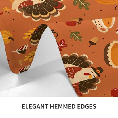 Worltoldb Thanksgiving Turkey Tablecloths Polyester Table Cloth for Kitchen Dinning Table Washable Table Cover for Parties Wedding Picnic - color: White18