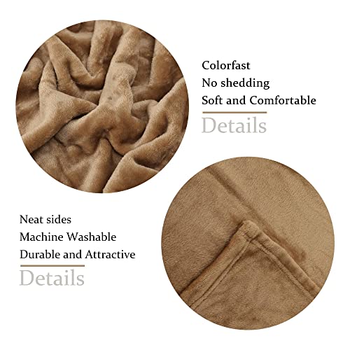 NANPIPER Fleece Blankets, Super Soft Flannel Fuzzy Blanket for Couch, Luxury Cozy Lightweight Microfiber Dog Blanket-Throw Size,Coffee Brown - color: Coffee Brown, size: Throw