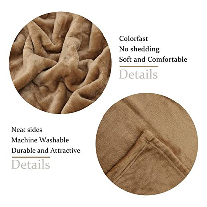 NANPIPER Fleece Blankets, Super Soft Flannel Fuzzy Blanket for Couch, Luxury Cozy Lightweight Microfiber Dog Blanket-Throw Size,Coffee Brown - color: Coffee Brown, size: Throw