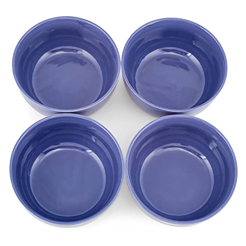 Elanze Designs Bistro Glossy Ceramic 6.5 inch Dinnerware Bowls Set of 4 - Perfect for Everyday uses from Soup, Pasta, Salad, Cereal, Ice cream, Ramen and Pho, Violet Purple - color: Violet Purple, style: 6.5 inch Soup