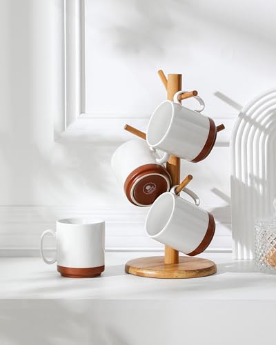 MALACASA 12oz Ceramic Coffee Mugs Set of 4, Stackable Coffee Cups with Straight-Sided Design, Mugs for Coffee, Latte, Tea, Hot Chocolate, Cappuccino and Cocoa, Microwave & Dishwasher Safe, Khaki White - color: Straight-Khaki White, size: 12 Oz