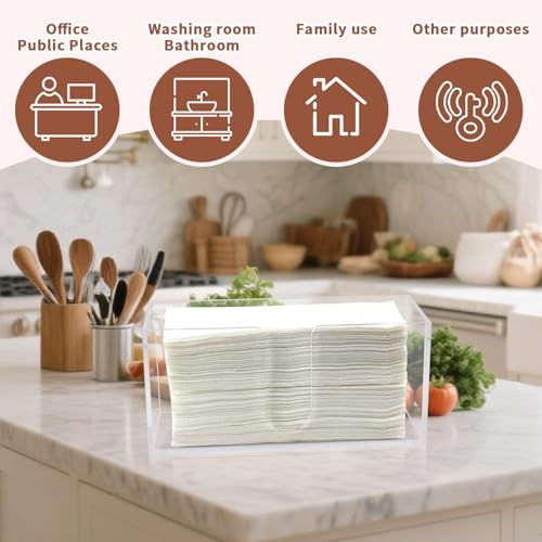 Acrylic Paper Towel Holder, 1 Pack Clear U-Shaped Countertop Dispenser Tray | Acrylic Paper Towel Dispenser Fits C-Fold, Z-Fold And Trifold Towels; 5mm Clear Tray For Bathroom, Kitchen And Office Spaces - color: Clear