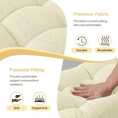 Bench Cushions for Indoor Furniture 42"X17"X3", 1 PC, Cream | 3"/8 cm Thick, Soft Non-Slip Window Seat Cushion, Tufted Bench Seat Cushion for Dining, Piano Benches and Window Seats - color: Cream