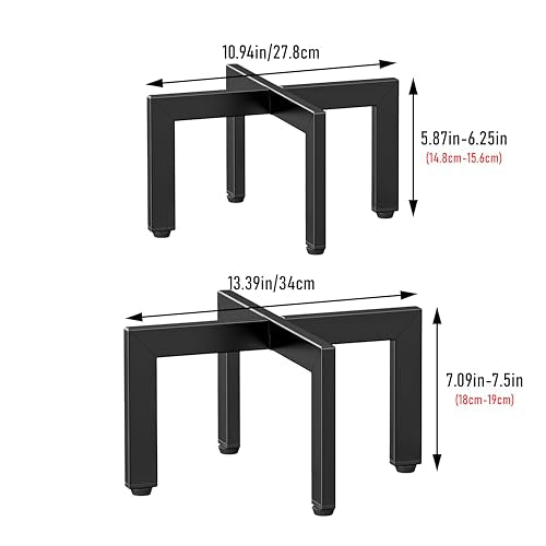 4-Pack Plant Stand Indoor Outdoor with Adjustable Feet, Black | Heavy Duty Metal Construction, Fits 5-13 Inch Pots, Includes 2 Large & 2 Medium, Easy Assembly, Pots Not Included - size: 4 Pack - Large & Medium