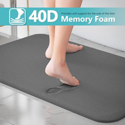 Bathroom Rugs Extra Soft Memory Foam Bath Mat Sets 3 Piece Non Slip Absorbent & Dry Living Mat Sets Washable Bath Carpets with Toilet Rug,Bath Rugs for Bathroom,Tub,Shower,Kitchen,Bedroom - color: Graphite Gray