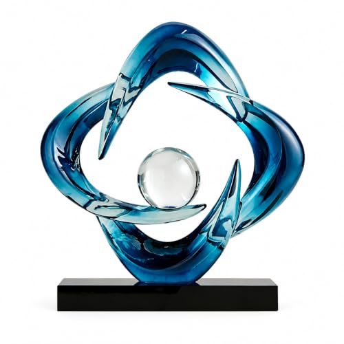 AWNR Modern Sculptures Living Room Shelf Decor Home Décor Accents | Blue Abstract Art Accessories Decoration for Coffee Table Entryway Console Office Desk Nightstand Shelves Housewarming Gift - color: Blue A-b