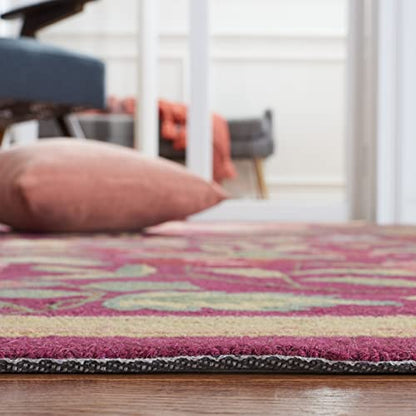 SAFAVIEH Chelsea Collection Runner Rug - 2'6" x 6', Burgundy, Hand-Hooked French Country Wool, Ideal for High Traffic Areas in Living Room, Bedroom (HK210C) - color: Burgundy, size: 2'6" x 6' (Runner)