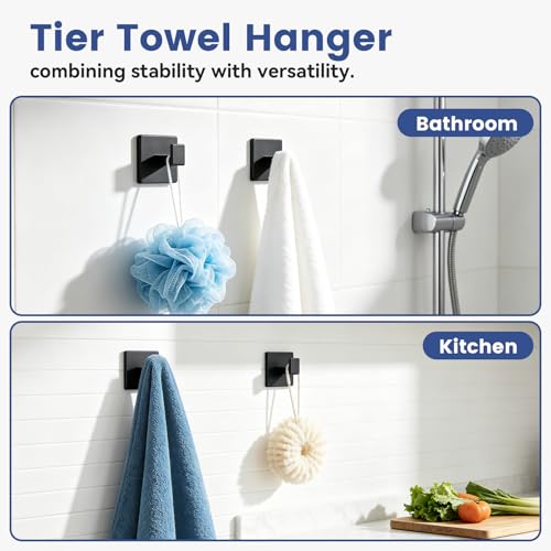 Luxbaro 10-Pieces 24 Inch Matte Black Bathroom Accessories, Wall Mounted | SUS304 Stainless Steel Black Towel Bar Set, Bathroom Hardware Set, Bathroom Towel Holder Set - size: 26 Inch (10 Pieces)
