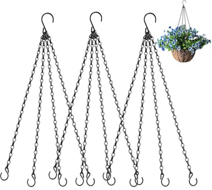 Heybe Hanging Baskets Chains 16 Inches 4 Leads Hanging Chains with S Hooks, Flower Pot Hanger Replacement Plant Hangers for Planters and Lanterns, Pack of 3 - size: 16 Inches 4 Leads