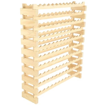 120 Bottle Wine Rack Dark Stain - color: Dark Stain