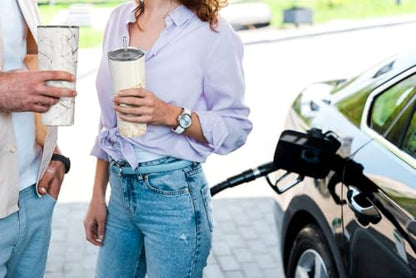 THILY Stainless Steel Vacuum Insulated Tumbler Travel Mug 26 oz Coffee Cup with 2 Lids and Straws, Splash Proof, Keep Ice Drinks Cold, Gold Marble - color: Gold Marble, size: 26 Ounce (Pack of 1)