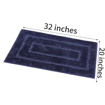Bath Rug Non Slip,Navy Blue Indoor Doormat,20"x32" | Small Area Rug,Rubber Backed,Soft microfiber,Absorbent,Machine Washable,Bathroom,Entryway,Kitchen,Hallway - color: Navy Blue1