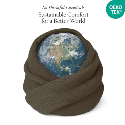 Threadmill Luxury Cotton Blankets for Queen Size Bed | All-Season 100% Cotton Queen Size Blanket | Herringbone Cozy, Soft Breathable Fall Thermal Blanket fits Full Size Bed | Espresso - color: Espresso, size: Queen (90" x 92")