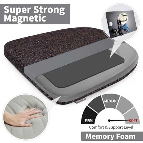 SINOSSO Memory Foam 14" Metal Chair Cushions 4 Pcs, Modern Interwoven Style Magnetic Chair Pads for Dining Kitchen Cafe Bistro Stackable Chair (U-Shape, Dark Brown, 4) - color: Dark Brown