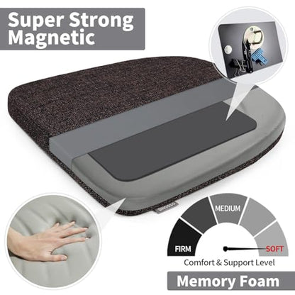 SINOSSO Memory Foam 14" Metal Chair Cushions 4 Pcs, Modern Interwoven Style Magnetic Chair Pads for Dining Kitchen Cafe Bistro Stackable Chair (U-Shape, Dark Brown, 4) - color: Dark Brown