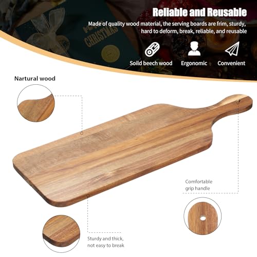 Zubebe 12 Pcs 17 x 6 Inch Acacia Wood Cutting Board with Handle | Charcuterie Board for Laser Engraving, Serving Chopping Board with Handle for Wedding Housewarming Mom Christmas Gift - size: 17"L x 6"W