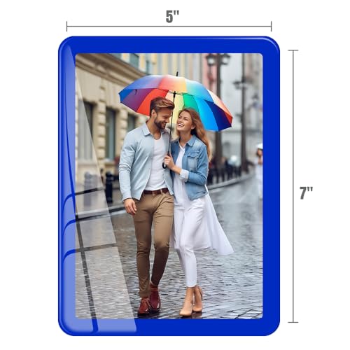 Bluesun 5x7 Picture Frame Blue, Glass, Touch Screen, Wall & Table Top - color: Blue, size: 5x7（1 Pcs）
