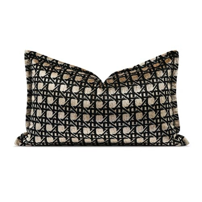 Velvet Lumbar Pillow Covers 12x20 inches, Luxury Gold Geometric Pattern Pillow Cover, Modern Luxury Rectangle Pillow Cushion Covers for Bed Couch Sofa Living Room Bedroom - color: Gem Rhombus, size: 20" x 12" (Pack of 1)