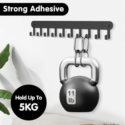 2 Pack Key Holder Wall Mount, Key Holder for Wall,Key Wall Holder | Key Hooks Hanging Keys, Key Hanger Wall Mount with 10 Hooks, Key Rack for Living Room, Kitchen, or Bathroo - color: Black-10Hooks