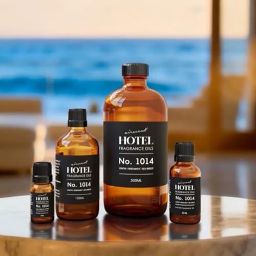 AirScent Hotel Diffuser Oil No. 1014 - Iconic 5-Star Hotel Blend - 10 mL | Lemon Bergamot Sea Breeze - Coastal Hotel Scent - Fragrance Oil for Ultrasonic and Waterless Diffusers and Crafting - size: 0.34 Fl Oz (Pack of 1)