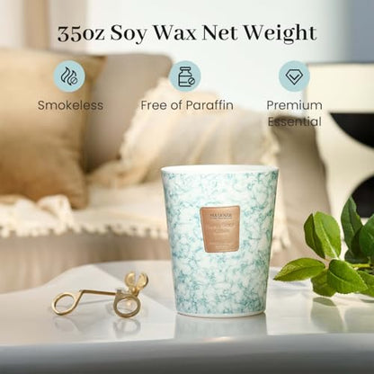M&SENSE Extra Large Candle 35oz 150H FreshSageCitrus Scented Candle,3 Wick Highly Scented Jar Candle, XL Candles Gift for Stress Relief, Meditation, Yoga - color: FreshSageCitrus, size: Large